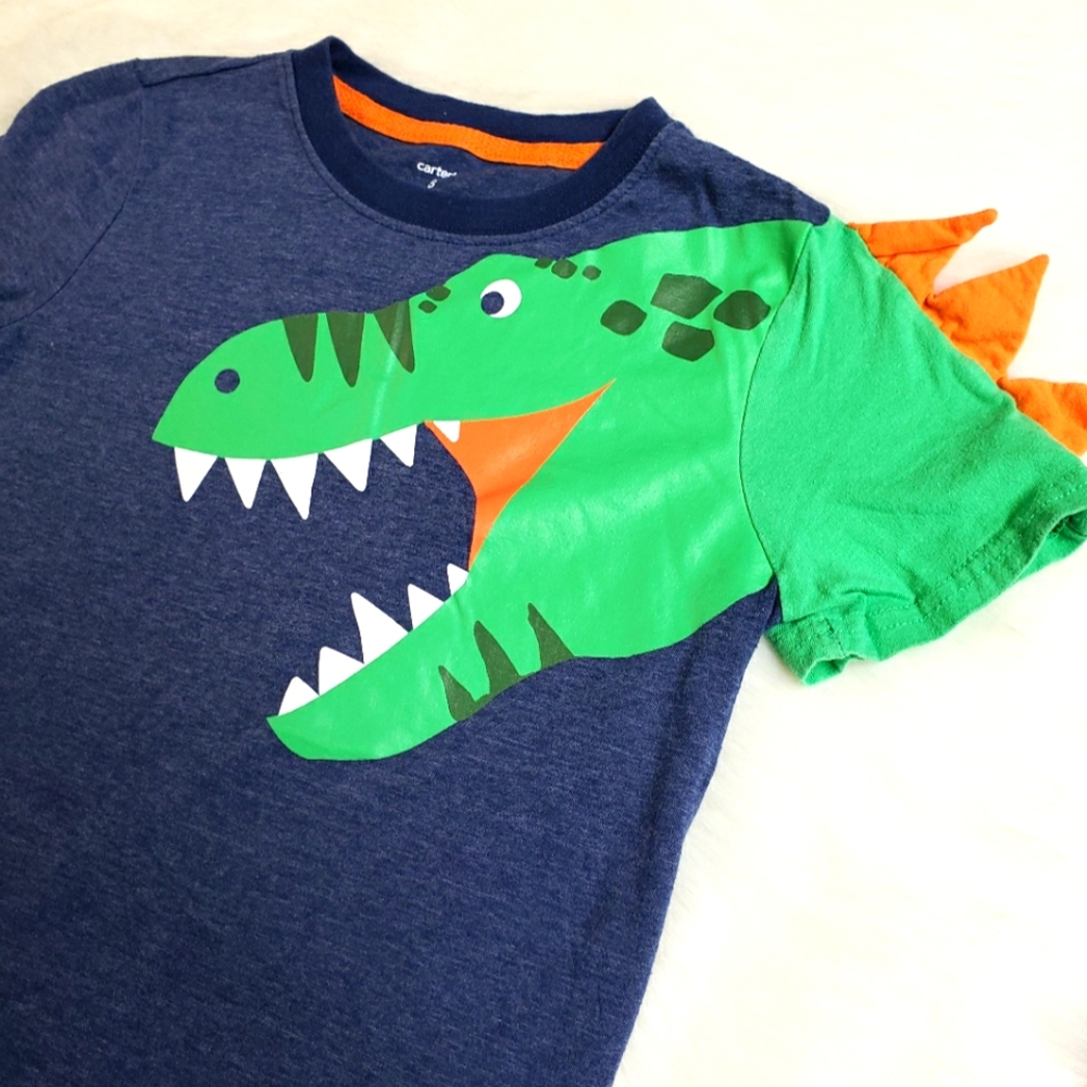 Boys 8 Blue Green Orange Carter's Dinosaur Spiked Sleeve